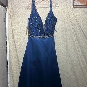 Navy Blue A-Line Prom Dress!